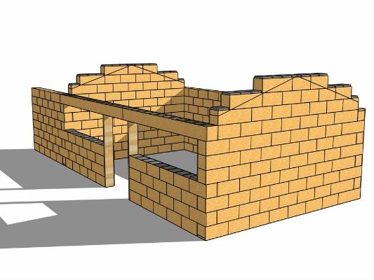 Gablok : lisse de départ et lisse supérieure en bois