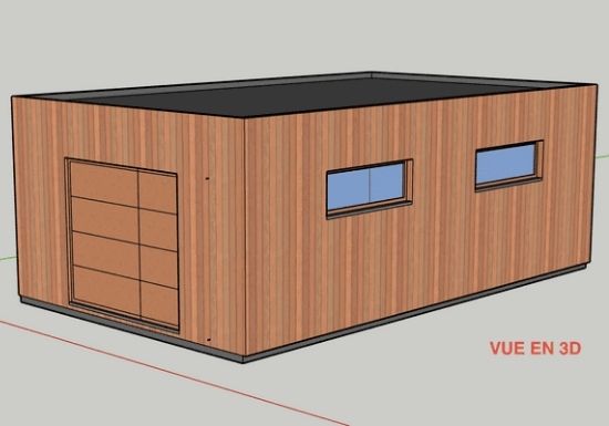 Zelfbouw van een garage in geïsoleerd houtskelet